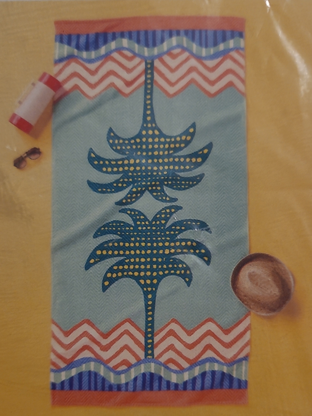 New! Room Essentials Extra Long 6 Foot Palm Tree Cotton Ultra Soft Beach Towel